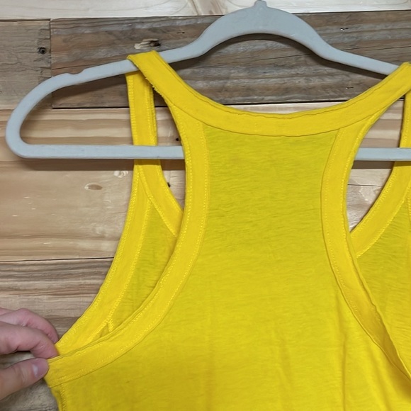 J. Crew Size S Yellow Razor Back Tank Top With Cute Little Pocket And Raw Hem - Picture 8 of 9